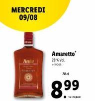 MERCREDI 09/08  Amaretto  28 % Vol. -19005  70 el  1-12ME 