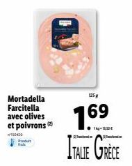 Mortadella Farcitella : Olives et Poivrons Frais - 125g - 1,52€ - Italie & Grèce