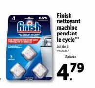 Lot de 3 Nettoyants Machine Finish - 65% de Réduction - 3 pièces - 4.79€/Unité.