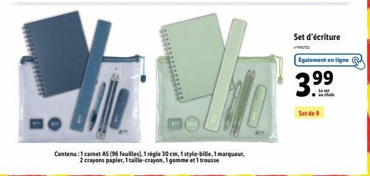 Set d'Écriture Complète - Carnet, Règle, Stylo et Plus - 3.9⁹⁹€ seulement!