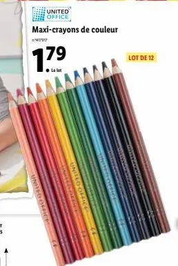 united office: 12 maxi-crayons de couleur en lot de 1717 pour 179€!