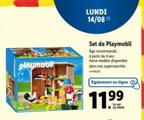 set de playmobil à partir de 4 ans, 11.99€ : disponible en supermarchés et en ligne - 44735