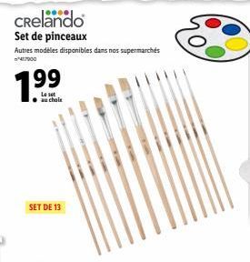 Set de 13 Pinceaux Crelando: 7.99€ - Autres Modèles Disponibles!