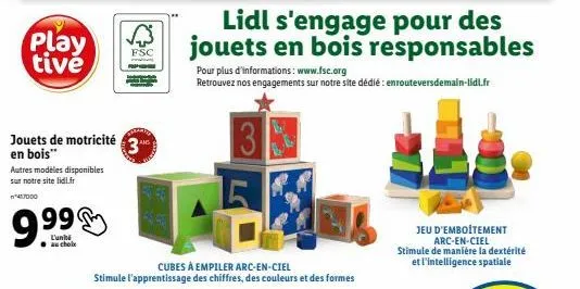 promo 9.990: jouets en bois arc-en-ciel stimulant pour apprendre chiffres & couleurs - livraison sur lidl.fr