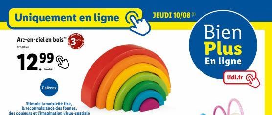 Arc-en-ciel en Bois 3 - Stimulez votre Motricité, Votre Imagination et la Reconnaissance des Formes | 10/08 Promo: 7 Pièces | 422603 Bien Plus.