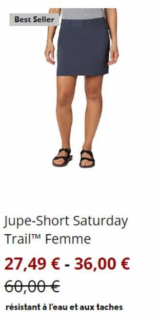 Résistant à l'eau et aux taches : Jupe-Short Saturday TrailTM Femme - Promo -27,49€ à 60,00€!