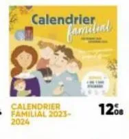 calendrier  calendrier familial 2023-2024  familial 