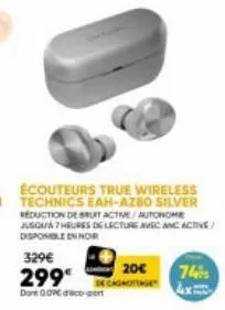 écouteurs technics true wireless eah-azbo - 329€ à 299€. 7h de lecture, réduction de bruit active et amc!