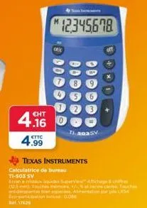 calculatrice de bureau ti-503 sv: promo & caractéristiques
