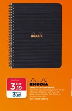 NoteBook Rhodiactive RHODIA de CHT 3.19 3.83 | 160 g/m² | Perforé & Détachable | A4 & A5 | Ref. 132998/133000