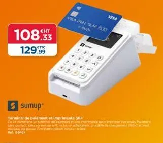 kit paiements sans contact: terminal & imprimante 3g+ à prix promotionnel 108.33€ - 129.99€!