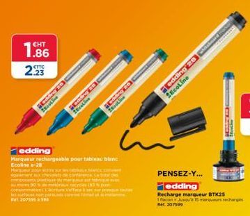 Promo : Marqueur rechargeable Ecoline CHT 1.86 2.23 -28, avec une remise de 20%