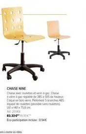 chaise nine - coque en bois ver pete & abs upe, roues possibles sans rouebe - 34% de réduction.