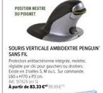 Bénéficiez d'une Protection Co igable avec la Souris Verticale Penguim Sans Fil Ambi-dextre - L60xH170x3 cm - à Partir de 83.33 €