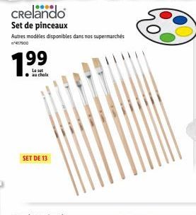 Promo - Set de Pinceaux Crelando à 7.99€: 13 pinceaux de Qualité Autres modèles disponibles!