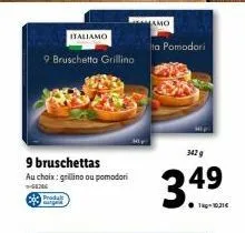 gizg ta pomodori - profitez de 9 bruschettas grillino ou pomodori italiamo, 342 g pour seulement 3,49€!