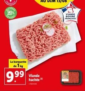 latirnas: barquette de viande bovine française 1kg à 9.99€ - promo 20%!