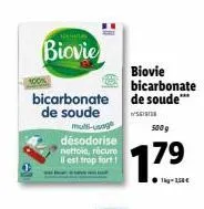 biovie bicarbonate de soude 500g - 17⁹ - un produit muls-usage fort pour nettoyer, récurer & désodoriser!