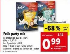 max pack: promo! felix party mix & saveurs de l'océan à 4,11 €!