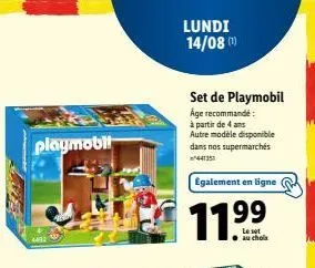playmobil 4: ensemble d'âge 4+ à partir de 11,99€ disponible en ligne et dans nos supermarchés!