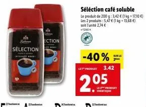 super promo: le café soluble belan à 2,74 € l'unité -40% de pc 3.42 €/200 g