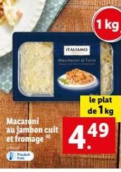 ITALIAMO Maccher Fore : Macaroni au jambon cuit et fromage, 1kg - Promo à ne pas manquer !