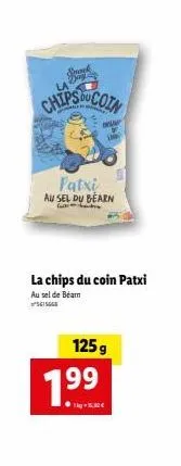 la chips patxi au sel de bearn - 125g à 1,99€ ou 1kg à 15,32€!