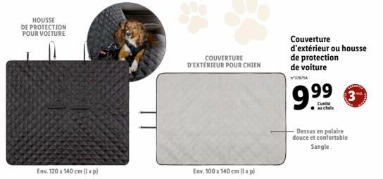 KEEP YOUR CAR & DOG DRY: Housse de Protection (120 x 140cm) & Couverture Extérieure (100 x 140cm) pour Seulement 99 Eunii!