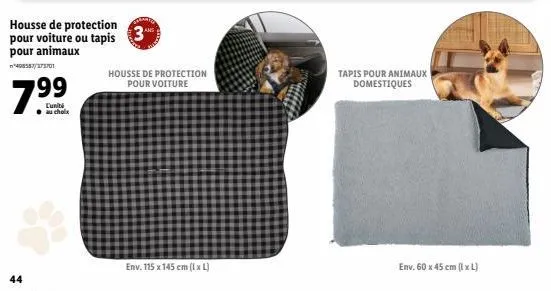 housse de protection et tapis pour voiture et animaux domestiques - 496557/375701 - 799 - env. 115 x 145 cm (ixl).