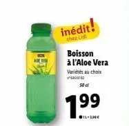 nouvelle boisson bori à l'aloe vera - 50 el - 2,00€ chez lidl - variétés au choix - prix 1,99€!