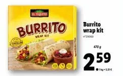 toptalac  burrito  el tequato  burrito wrap kit  4709  2.59  ●t-lc 