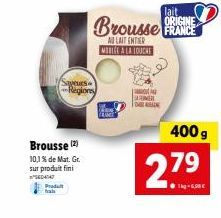 Saveurs Brousse FRANCE: Lait AU LAIT ENTER MODIGE ALLA LOUCHE - 10,1% Mat. Gr. à 2,79€/kg