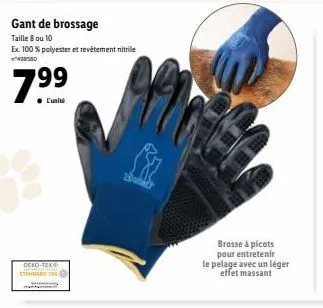 gants brosseurs deko-tex standard | ex. 100% polyester et rev. nitrile | exclusivité taille 8 et 10 !