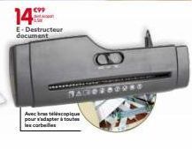 NACHOROGORD E-Destructeur document - 14€99 ! Avec Bras Télescopique Pour S'adapter à Toutes Les Corbeilles