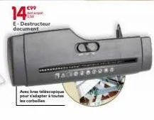 nachorogord e-destructeur document - 14€99 ! avec bras télescopique pour s'adapter à toutes les corbeilles
