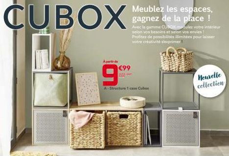 Meublez les Espaces, Gagnez de la Place avec la Gamme CUBOX - €99 - Un Module Universel 1 Case pour Vos Besoins et Envies!