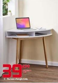 39  €99  C-Bureau d'angle Lida 