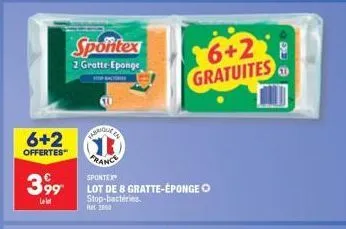 économisez avec le lot de 8 gratte-éponge spontex : 6+2 offertes!