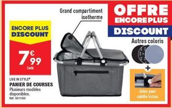 €79,99 - Panier de courses live in style avec compartiment isotherme! Offre de discount supplémentaire disponible!