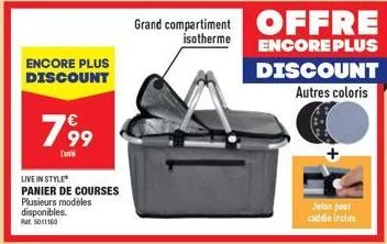 €79,99 - panier de courses live in style avec compartiment isotherme! offre de discount supplémentaire disponible!