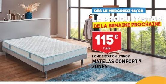 Profitez du Matelas Confort 7 Zones de Home Creation LivingⓇ - 115€ l'unité, à partir du mercredi 16/08 !