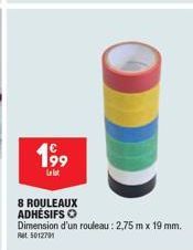 Promo : Lot de 8 Rouleaux Adhésifs 2,75m x 19mm - 5012791.