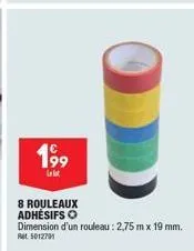 promo : lot de 8 rouleaux adhésifs 2,75m x 19mm - 5012791.