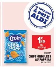 Croky Chips Ondulées au Paprika à Prix Aldi : 199€ pour 130g, 15% de Réduction (5015235).