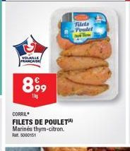 Filets de Poulet Marinés au Thym-Citron: 899 Rs, 1kg, Promo 5000151
