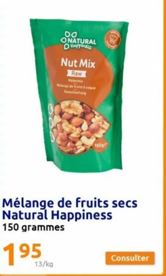 mélange de fruits secs natural happiness