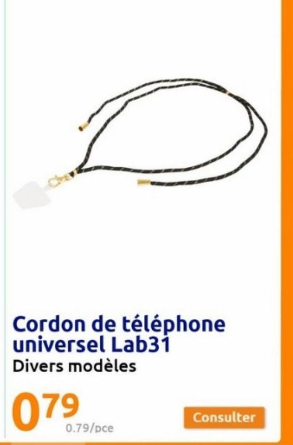 Cordon de téléphone universel Lab31