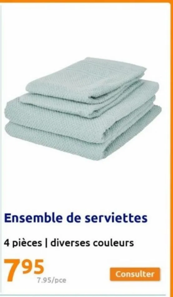 ensemble de serviettes