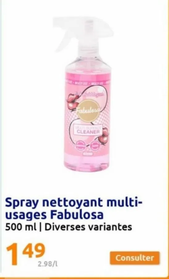 spray nettoyant mutli-usages fabulosa