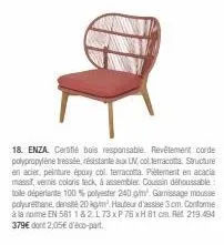 faites un pas en avant avec la chaise enza certifiée bois responsable - structure en acier et piètement en acacia mass vernis.
